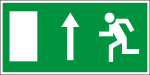 Направление к эвакуационному выходу - налево наверх